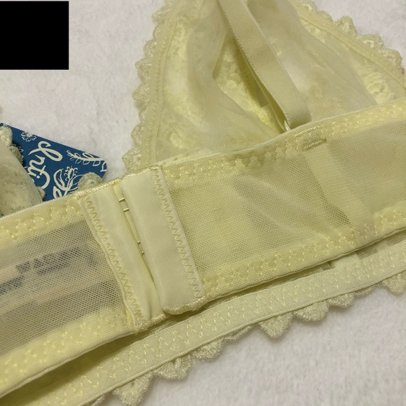 NWT Free People Yellow Lace Veronica Underwire Bra - Picture 5 of 8